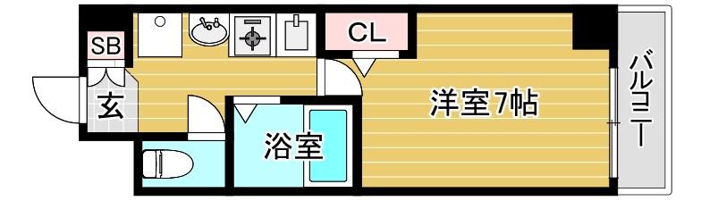 エスリード南森町駅前(1K/4階)の間取り写真