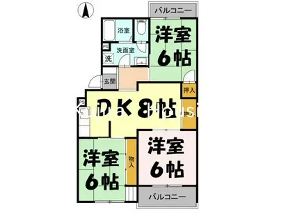 小林マンション(3DK/2階)の間取り写真