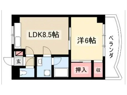 エスポワール杉山第2(1LDK/3階)の間取り写真