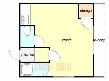 チェリー六甲(ワンルーム/2階)の間取り写真