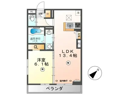 LUMIERE(1LDK/1階)の間取り写真