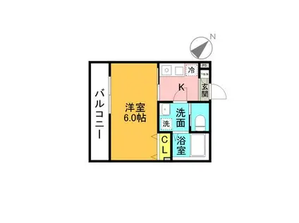 フルセイル羽衣町(1K/2階)の間取り写真