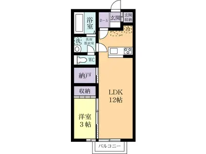 ウインベル(1LDK/1階)の間取り写真