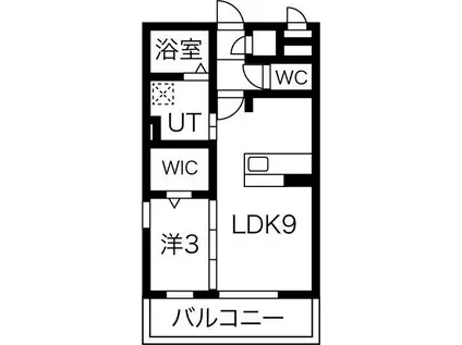 ルミエール京都(1LDK/2階)の間取り写真