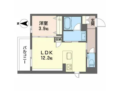 セロニアス藤が丘(1LDK/1階)の間取り写真