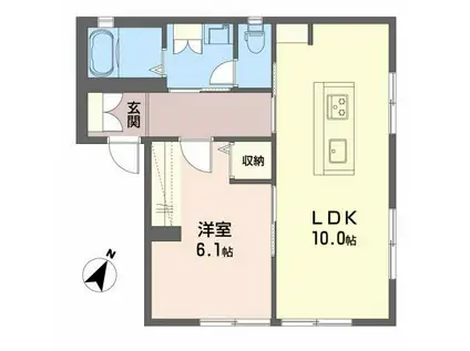 サリーゼ名田(1LDK/1階)の間取り写真