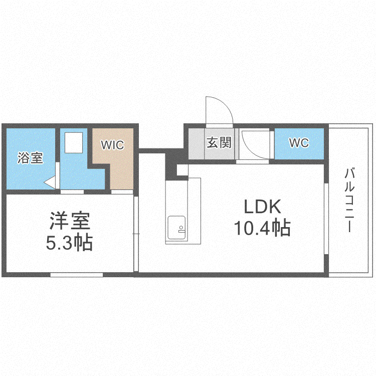 F LEAD琴似(1LDK/1階)の間取り写真