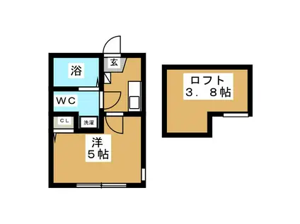 ルーチェ山手I(1K/1階)の間取り写真