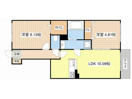 サザンクロスII番館(2LDK/1階)の間取り写真