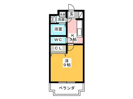 SUNRISE一番館(1K/3階)の間取り写真