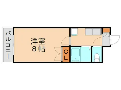 リファレンス片野(1K/6階)の間取り写真