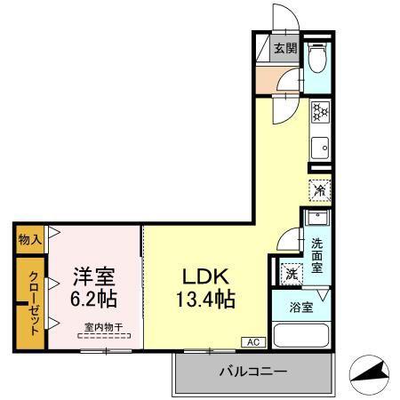 D-HILLS佐藤III(1LDK/2階)の間取り写真