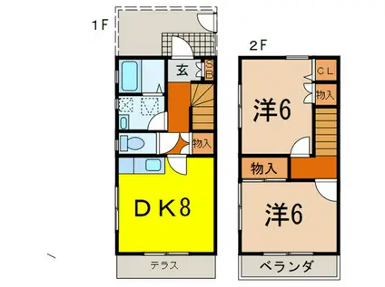 サンパルコート(2DK/1階)の間取り写真