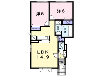 ラ カーサ・ミーアII(2LDK/1階)の間取り写真