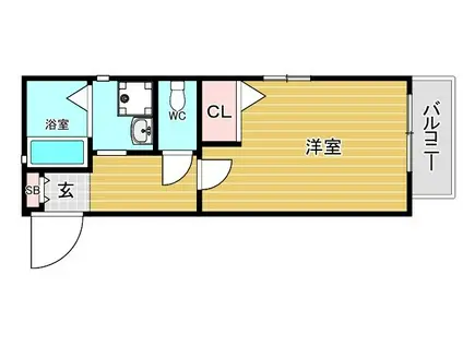 シャーメゾン岸里(1K/2階)の間取り写真