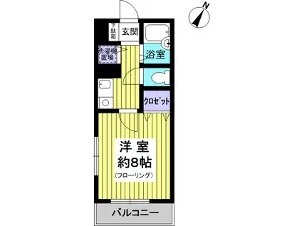 神戸多聞マンション(1K/5階)の間取り写真