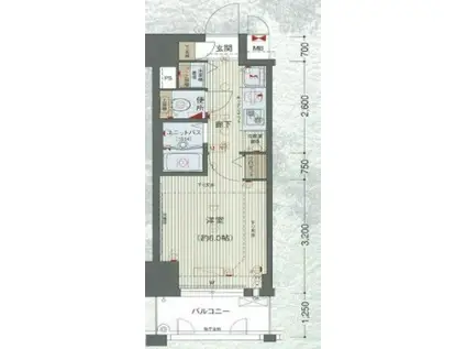 鶴舞グリーンパーク(1K/2階)の間取り写真