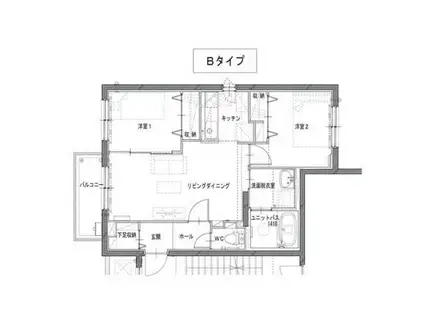 CASA FRUTTA(2LDK/1階)の間取り写真