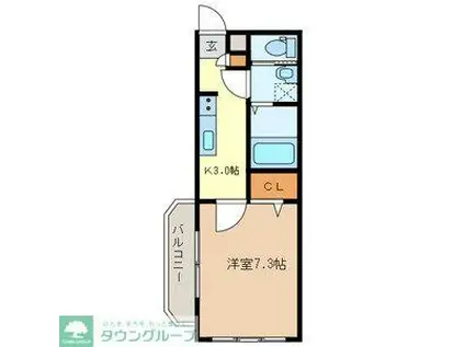 CASA YAMAYA(1K/2階)の間取り写真