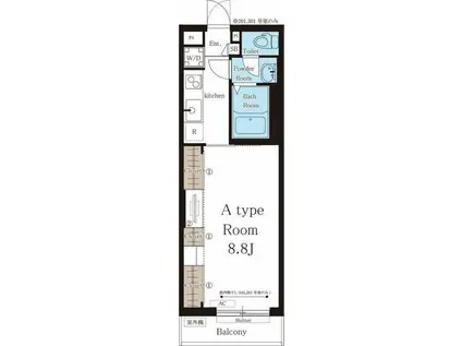 リブリ・シーサイドコート芦屋(1K/3階)の間取り写真