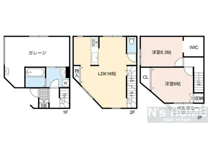 INDIVIDUAL関目ーインディビジュアル-(2LDK/3階)の間取り写真
