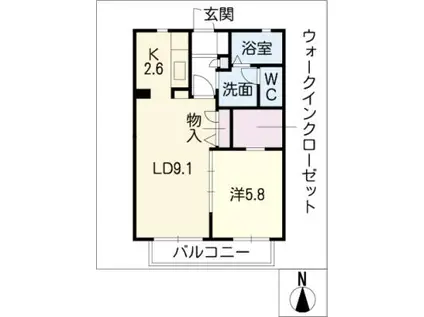 アルテシア(1LDK/1階)の間取り写真