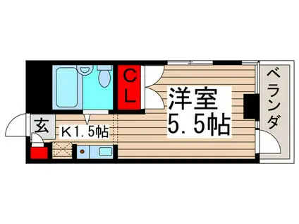 パシフィックコーポ2(1K/3階)の間取り写真