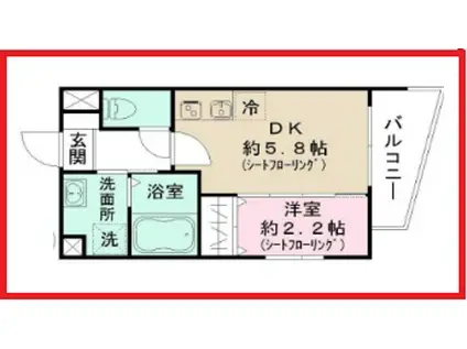 ジェイブラン西新井(1DK/2階)の間取り写真