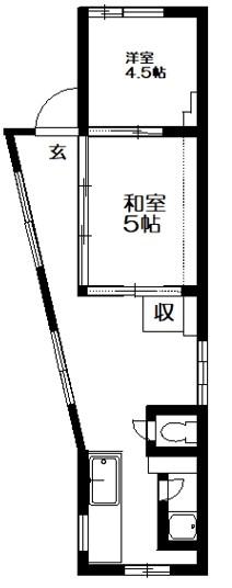 東和ビル(2K/5階)の間取り写真