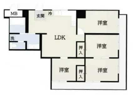 ライオンズマンション石川町(4LDK/7階)の間取り写真