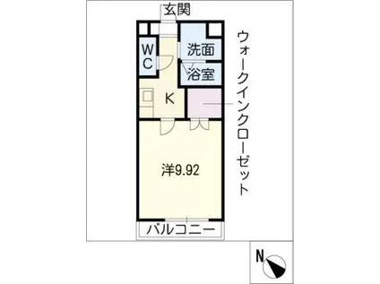 パルティール(1K/2階)の間取り写真