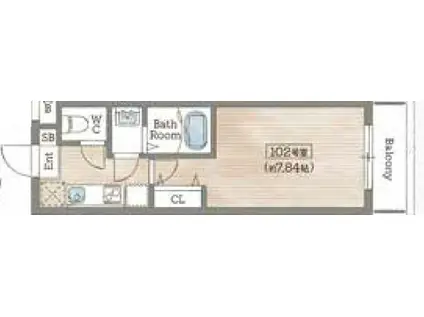 AILE御影塚町(1K/1階)の間取り写真