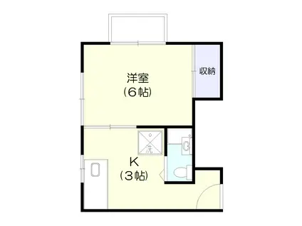 清藤ビル(1K/2階)の間取り写真