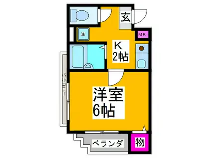 ベルクレールアビコ(1K/3階)の間取り写真