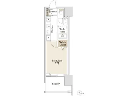 BLESS亀戸(1K/8階)の間取り写真