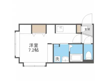 アリソンヴェール(1K/2階)の間取り写真