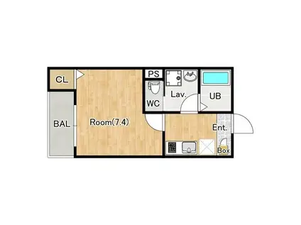 ジーメゾン見沼大和田パティオ(1K/3階)の間取り写真