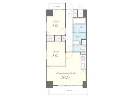 ウェルデンス八王子(2LDK/5階)の間取り写真