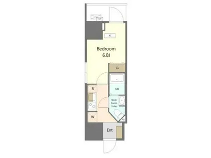 ALIVIS船橋イースト(1K/15階)の間取り写真