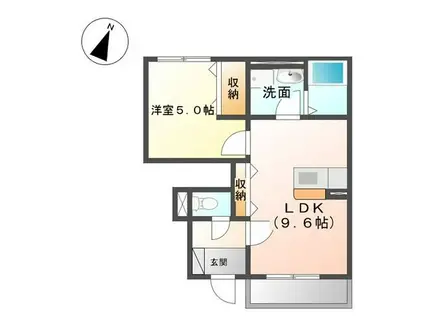 サンフィット成沢(1LDK/1階)の間取り写真