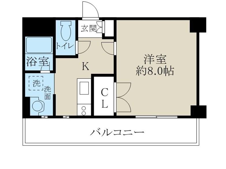 セントラルコート上大川前(1K/3階)の間取り写真