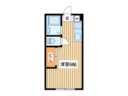 スプラウト(ワンルーム/4階)の間取り写真