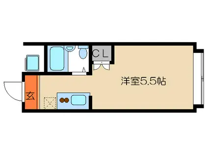 京阪鴨東線 神宮丸太町駅 徒歩15分 2階建 築44年(1K/2階)の間取り写真