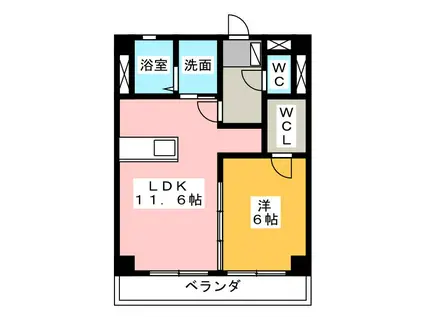 ランドベル(1SLDK/2階)の間取り写真