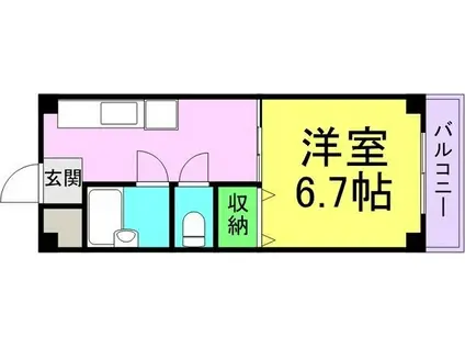 メゾンプチ甲子園I(1K/3階)の間取り写真