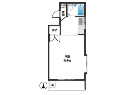 マーレ南大塚(1K/2階)の間取り写真