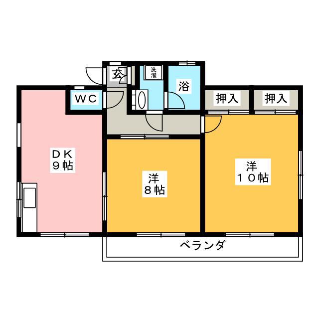 コーポ石井(2DK/2階)の間取り写真