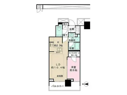 ザ・パークハウス晴海タワーズKR(1LDK/32階)の間取り写真