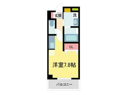 ラポールII(1K/2階)の間取り写真