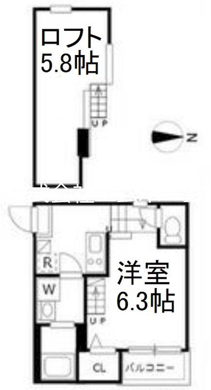 ハーモニーテラス水切町(1K/1階)の間取り写真